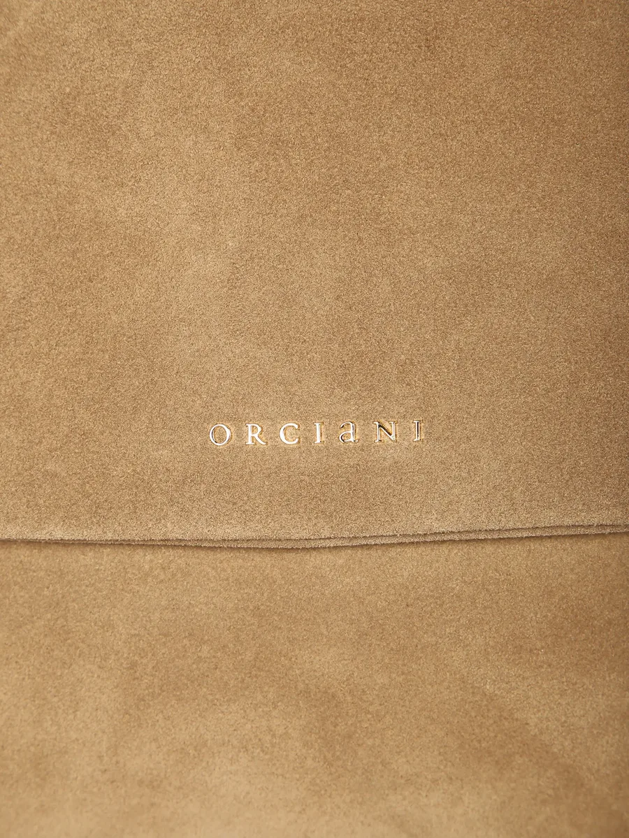 logo-lettering suede tote bag 8
