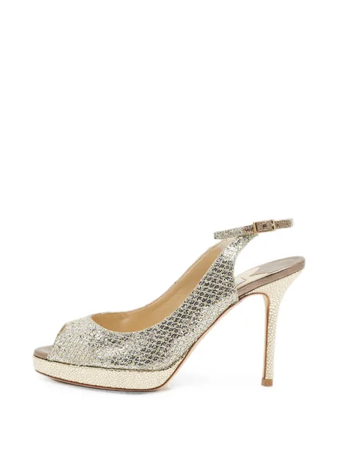 Nova peep-toe slingback pumps