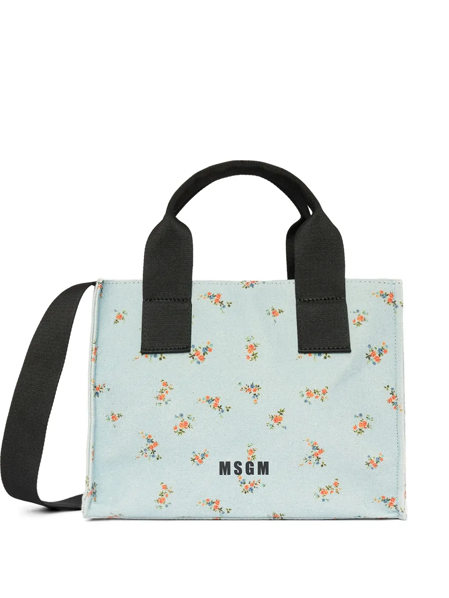 floral-print tote bag 2