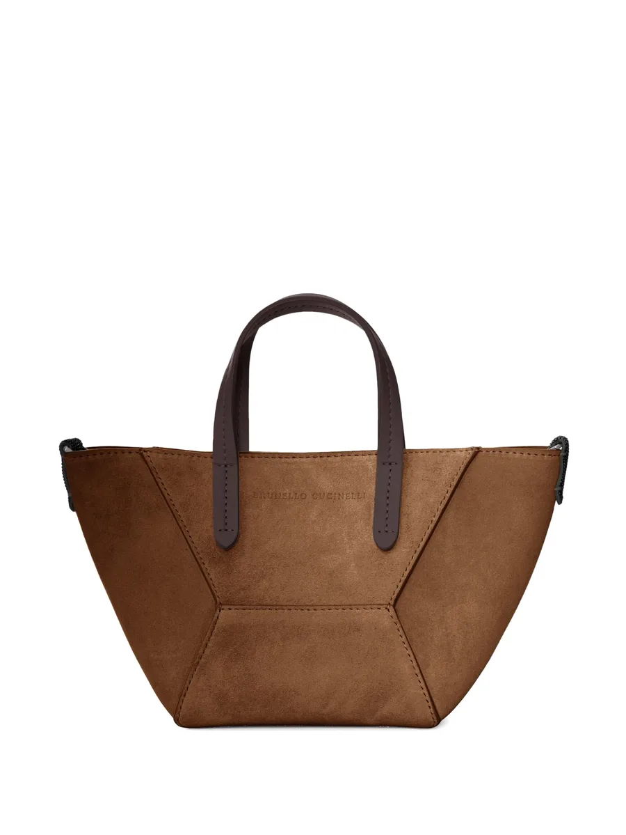 leather panelled tote bag 1