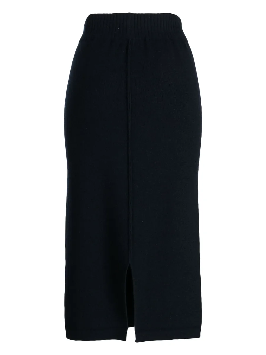 elasticated-waist wool-cashmere blend skirt 3