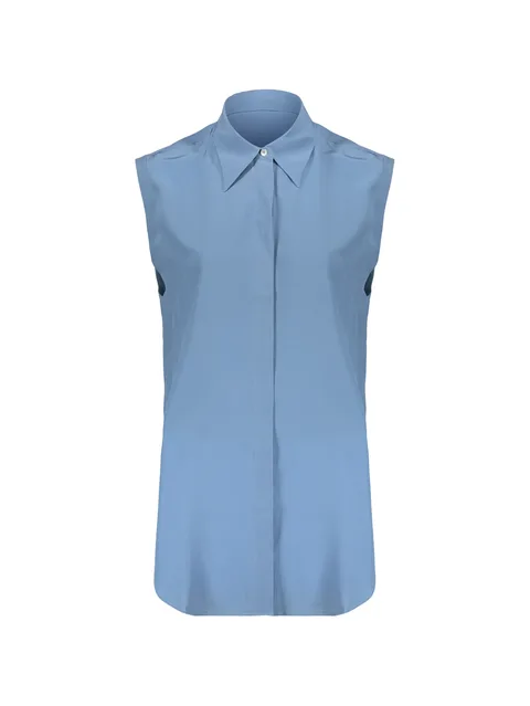 sleeveless silk shirt