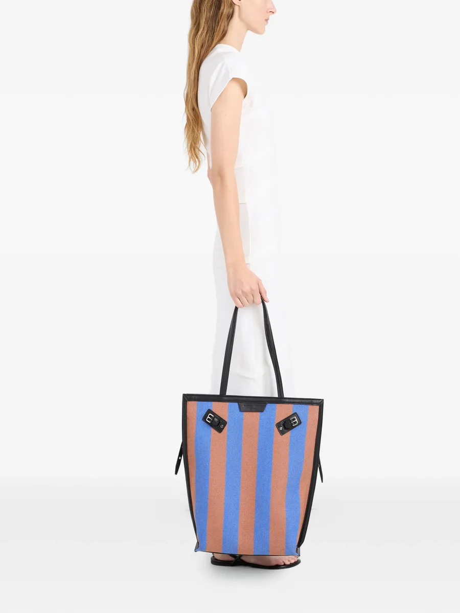 North South Days striped canvas tote bag 5