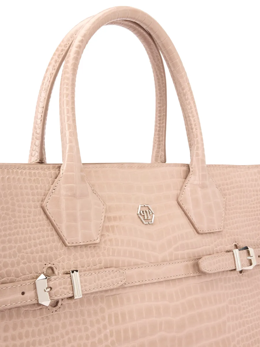 crocodile-effect tote bag 8