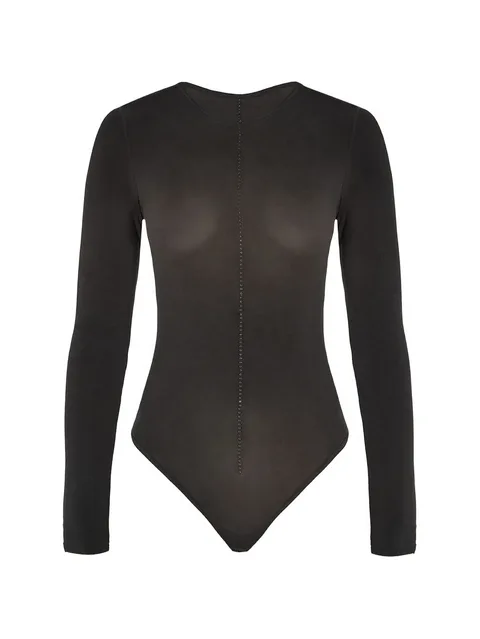 crystal-embellished seamless bodysuit