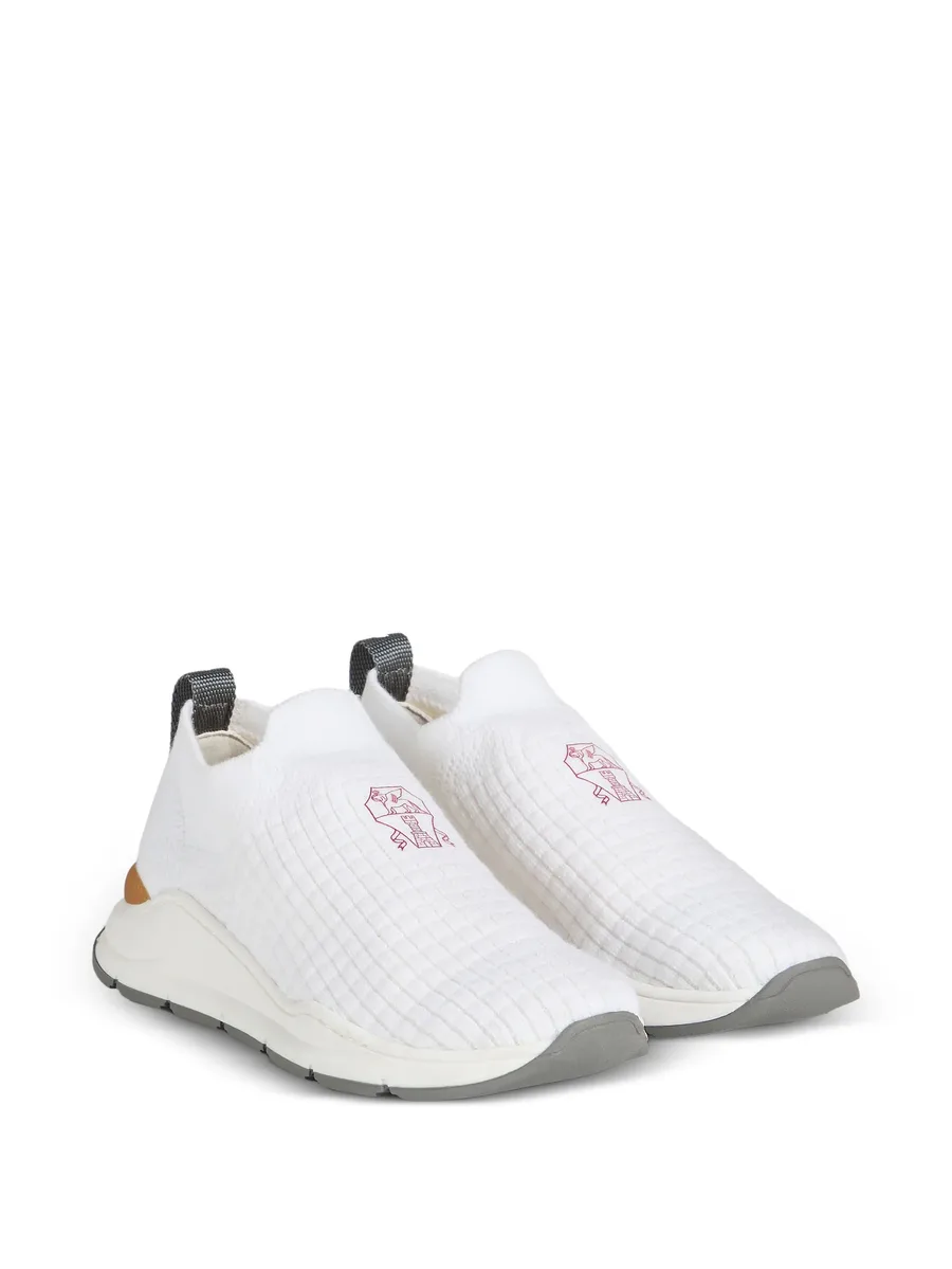 techno cotton slip-on runners with embroidered logo 1