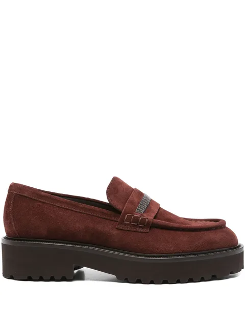 chain-embellishment loafers