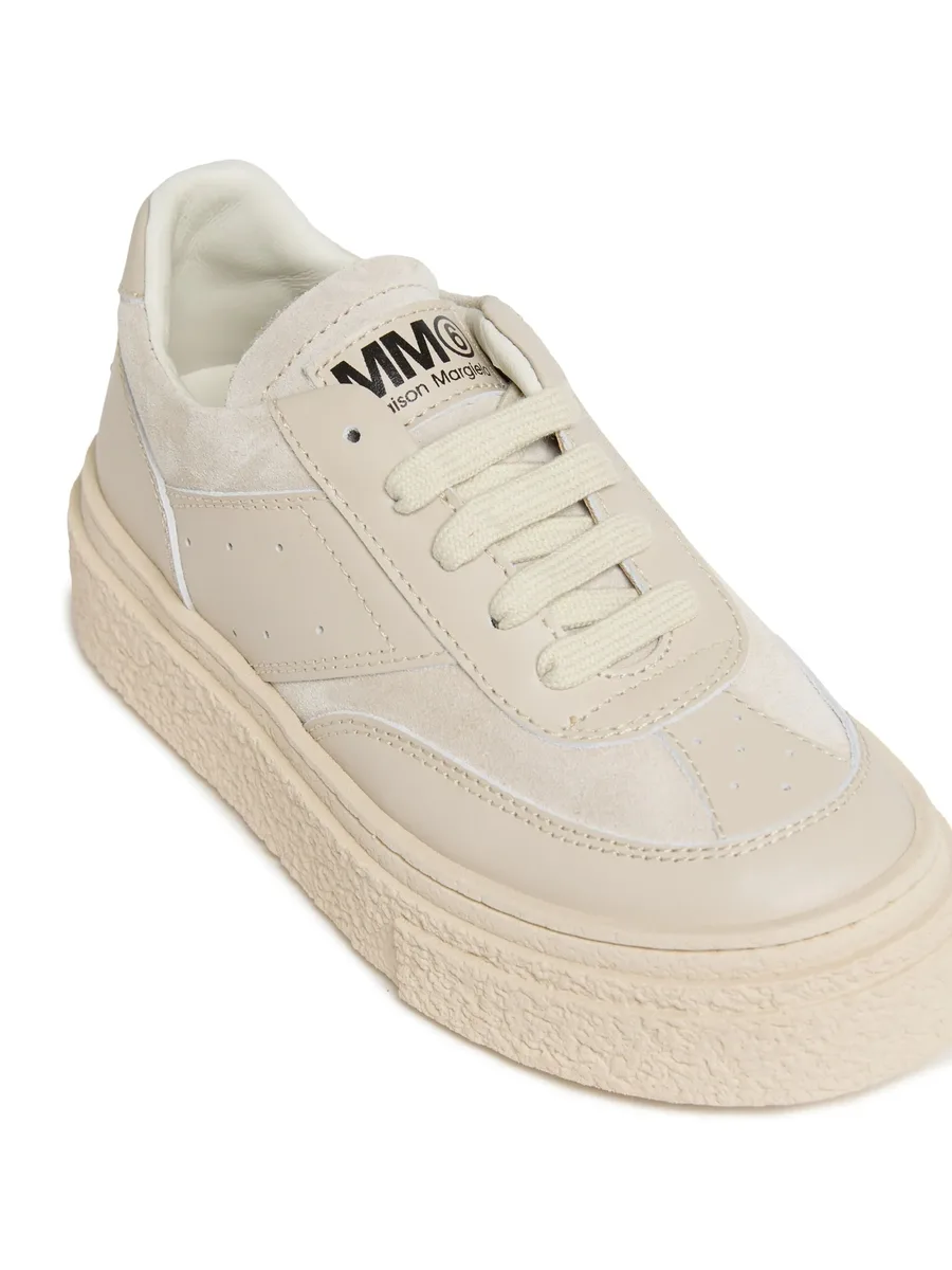 platform leather-suede trainers 8