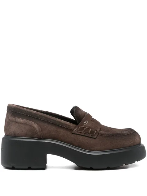 suede platform loafers
