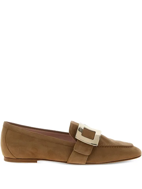 buckle-strap suede loafers