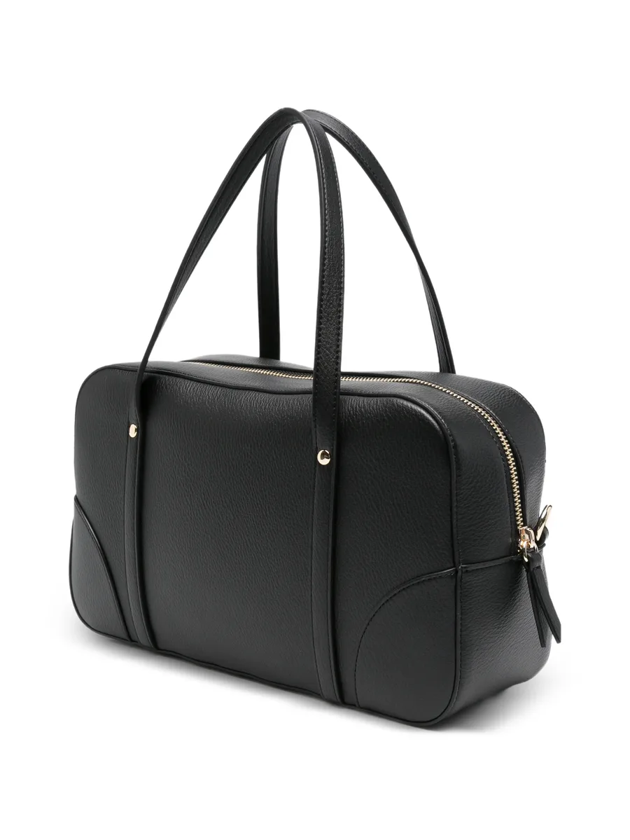 logo-plaque leather tote bag 5