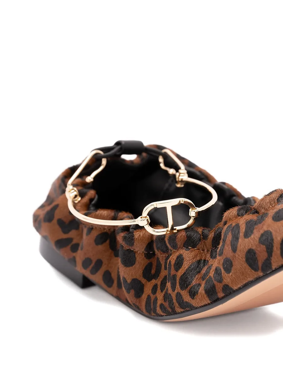 leopard-print chain-embellished ballet flats 9