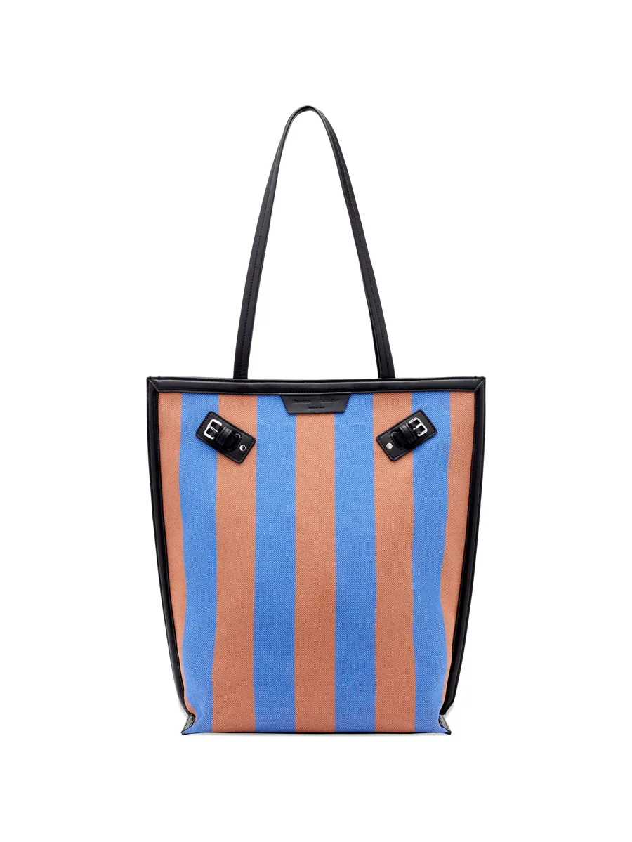 North South Days striped canvas tote bag 1