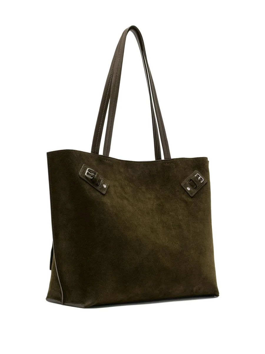 buckle-detail suede tote bag 6
