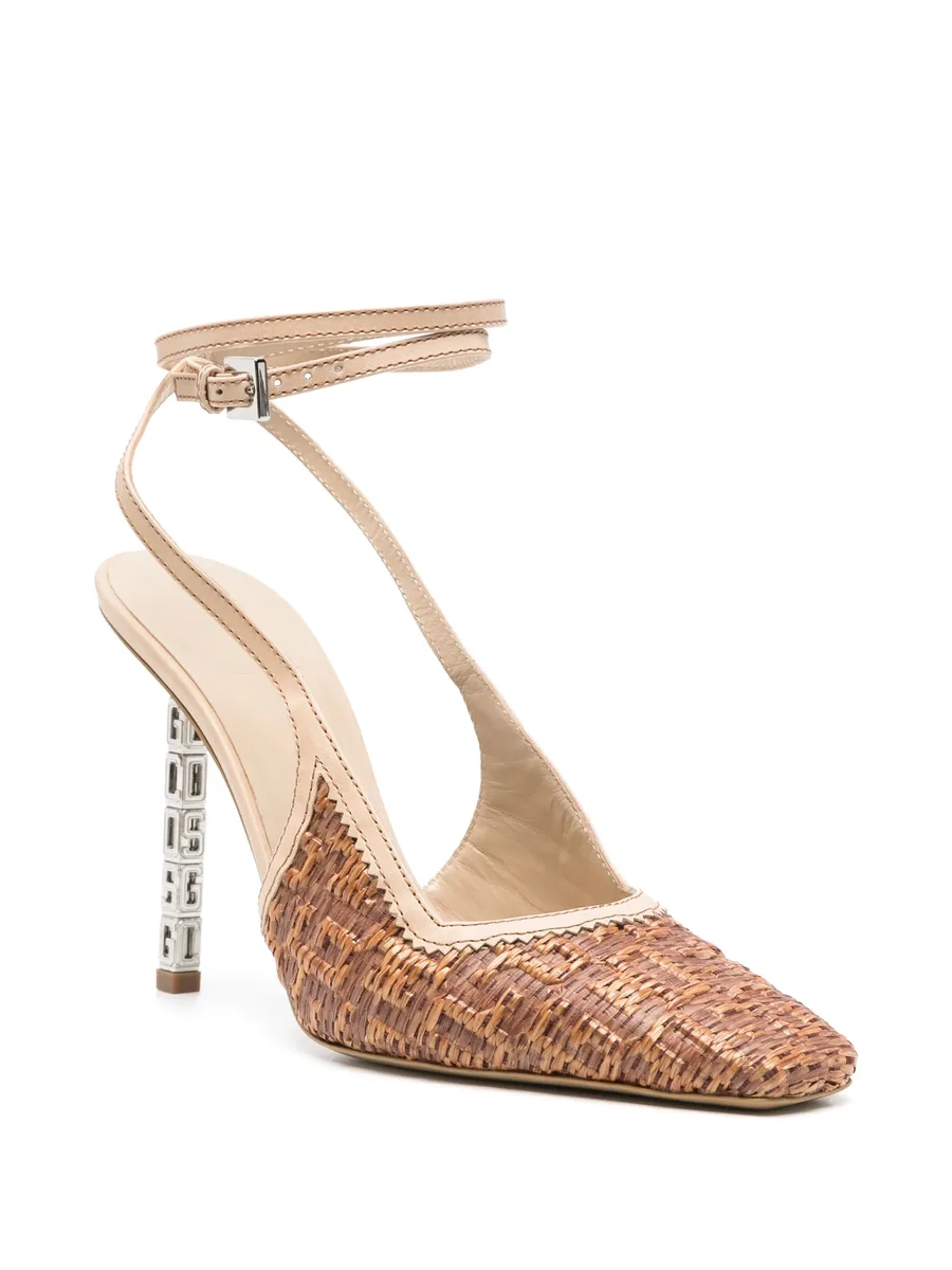 100mm GCDS Cube monogram-raffia pumps 4