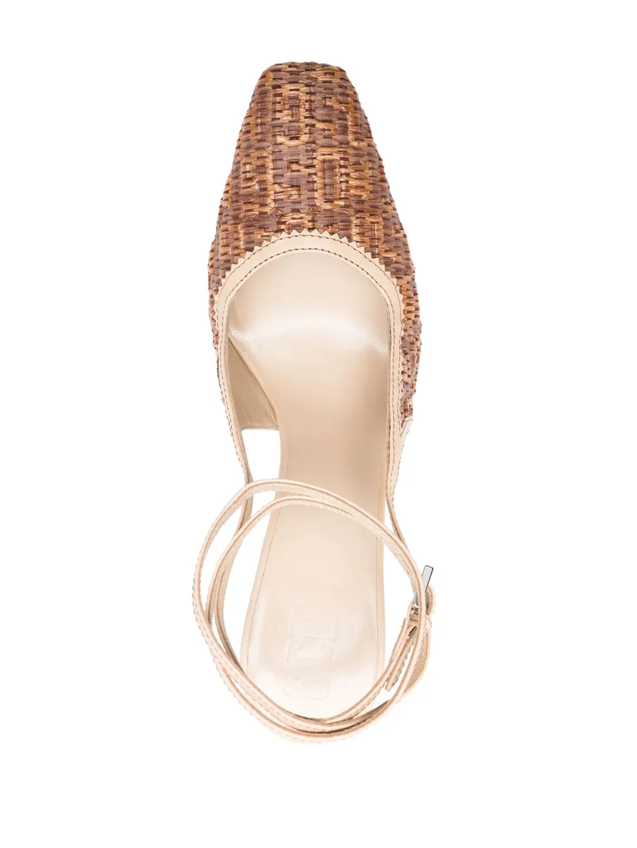 100mm GCDS Cube monogram-raffia pumps 7