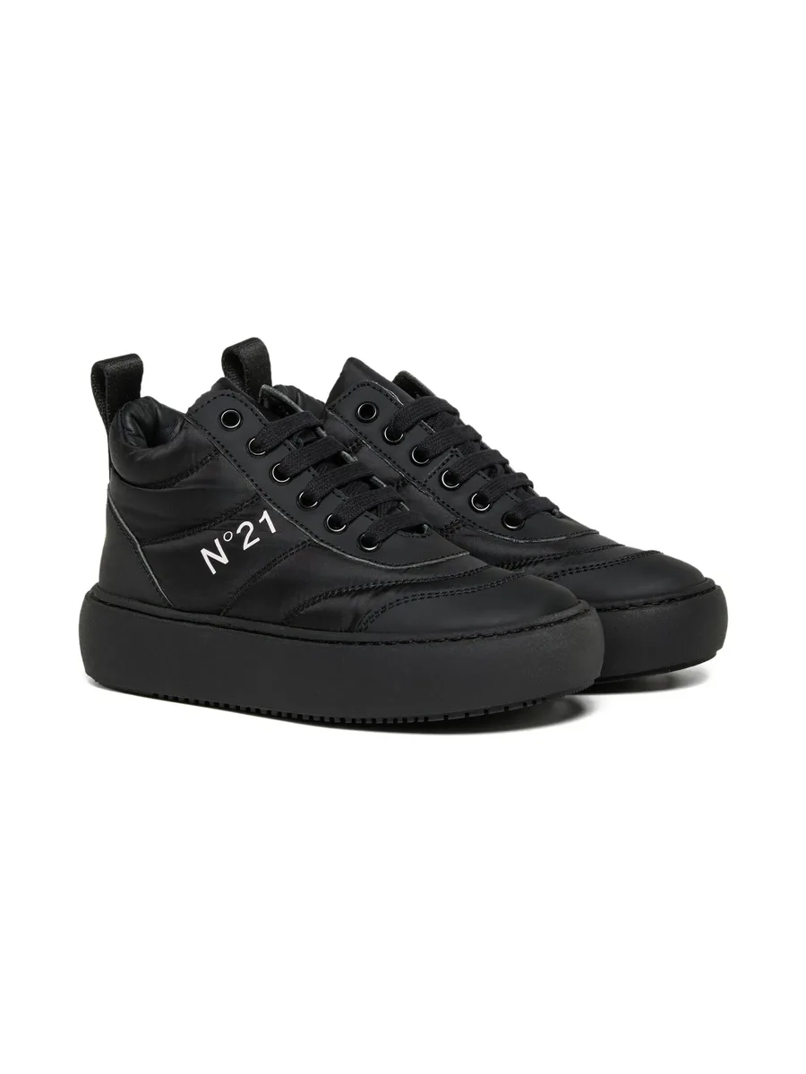 logo-print quilted sneakers 2