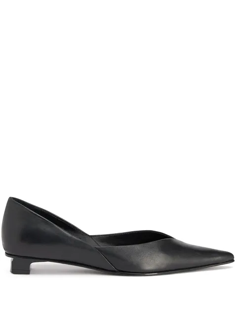 pointed flat leather pumps
