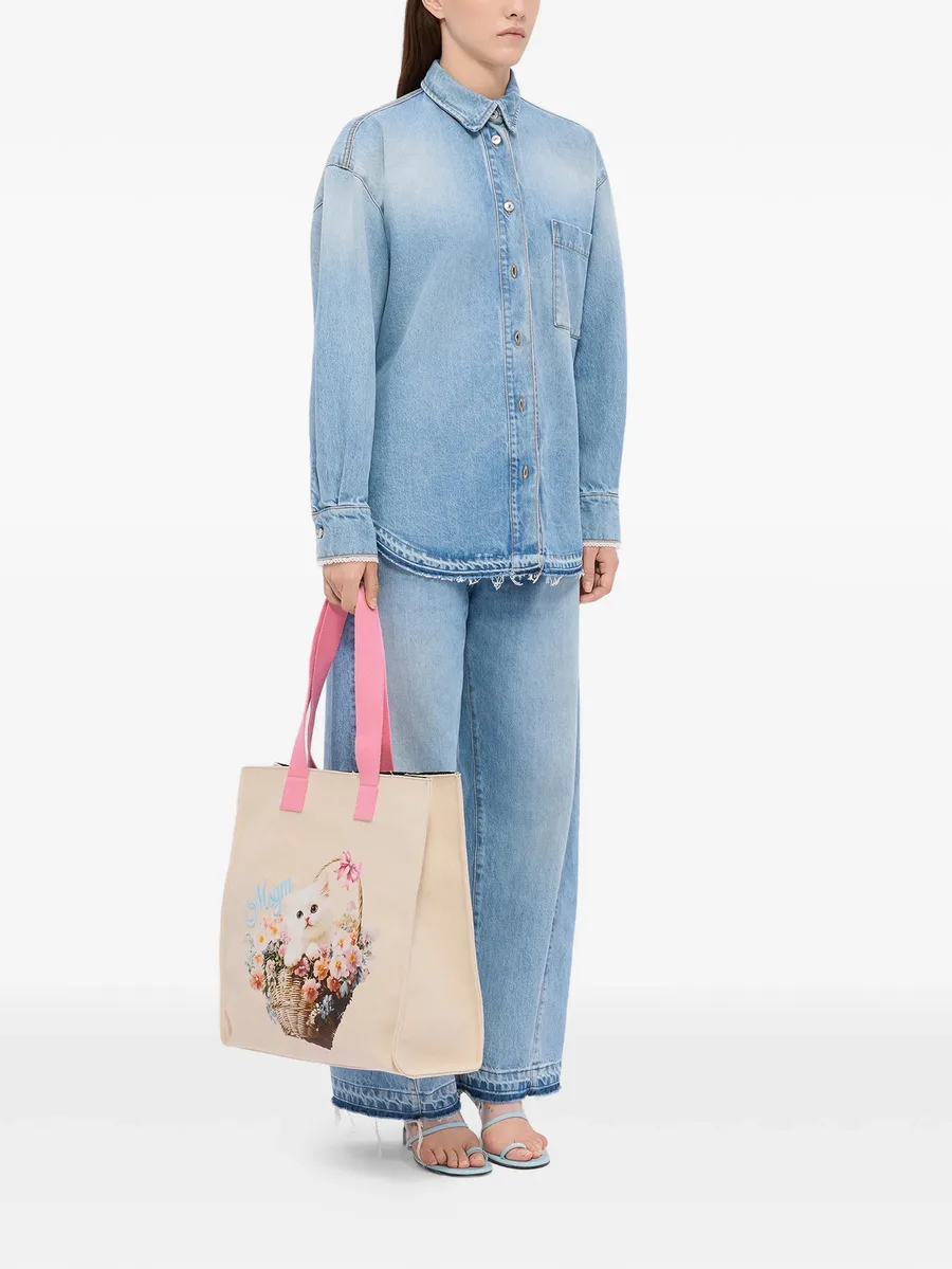 floral-print tote bag 3