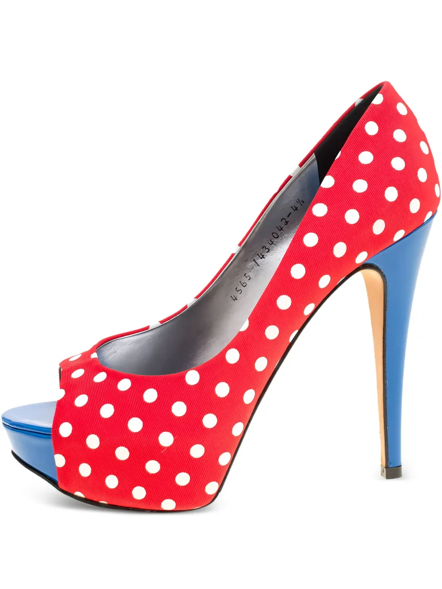 polka-dot open-toe platform heels 2