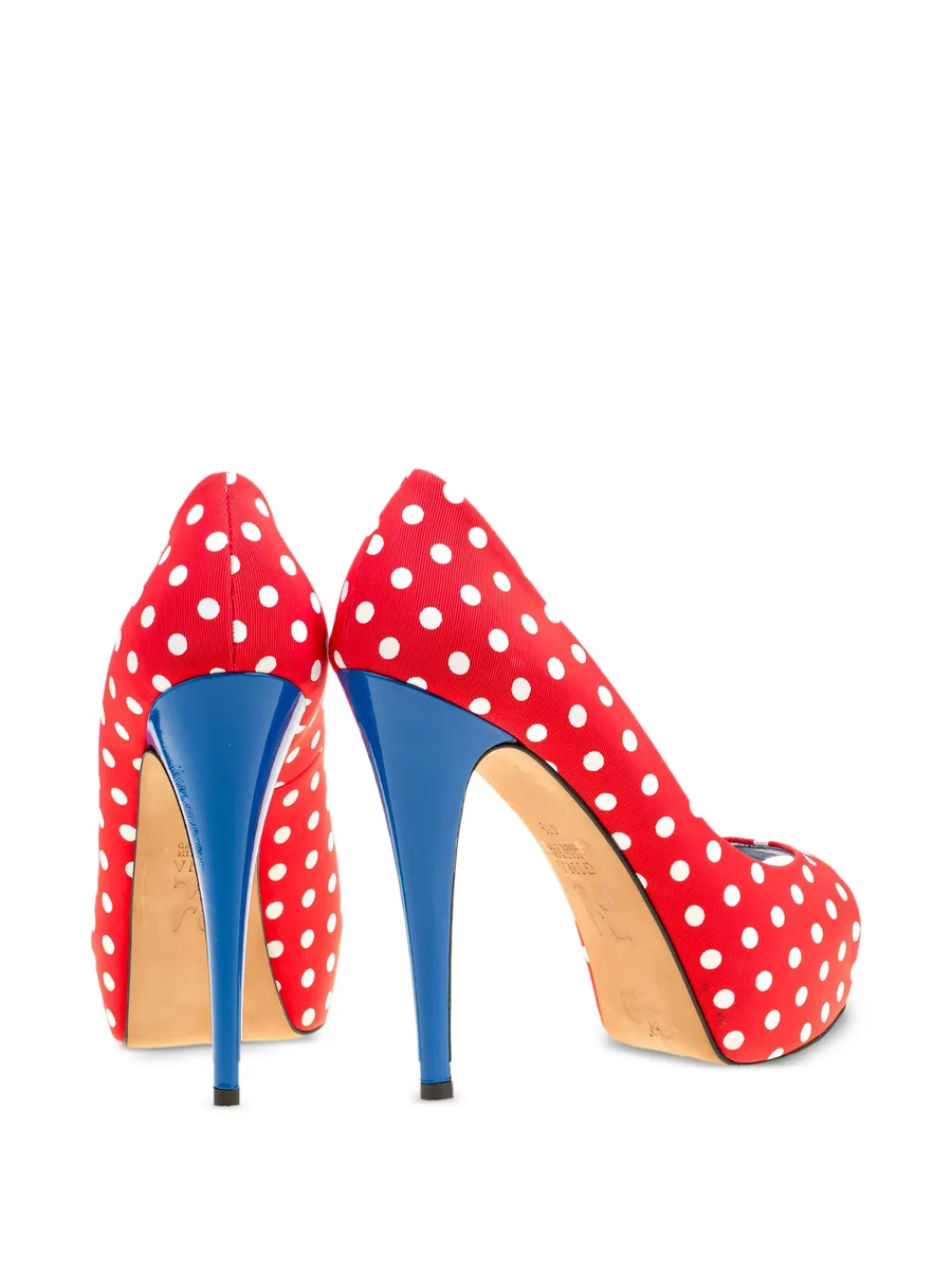 polka-dot open-toe platform heels 8