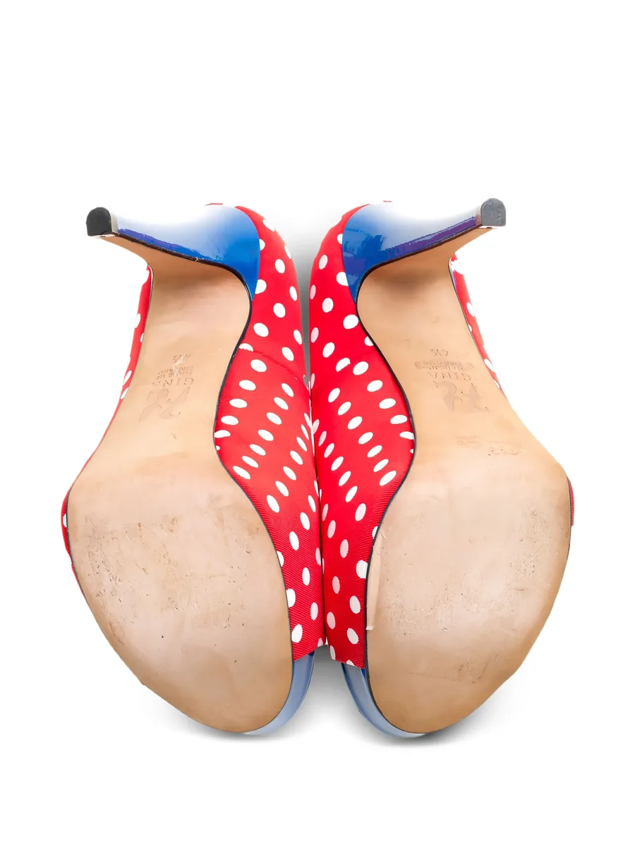 polka-dot open-toe platform heels 10
