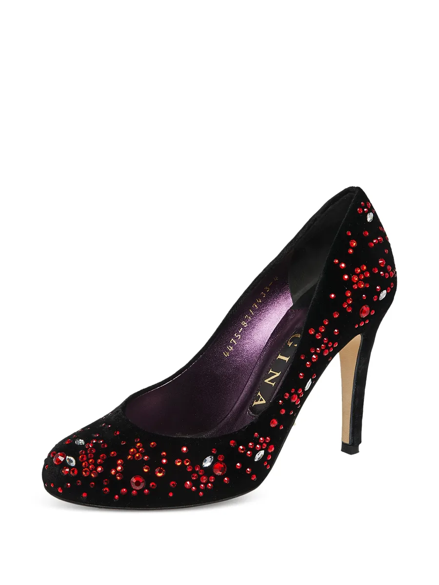 100mm crystal-embellished velvet pumps 6