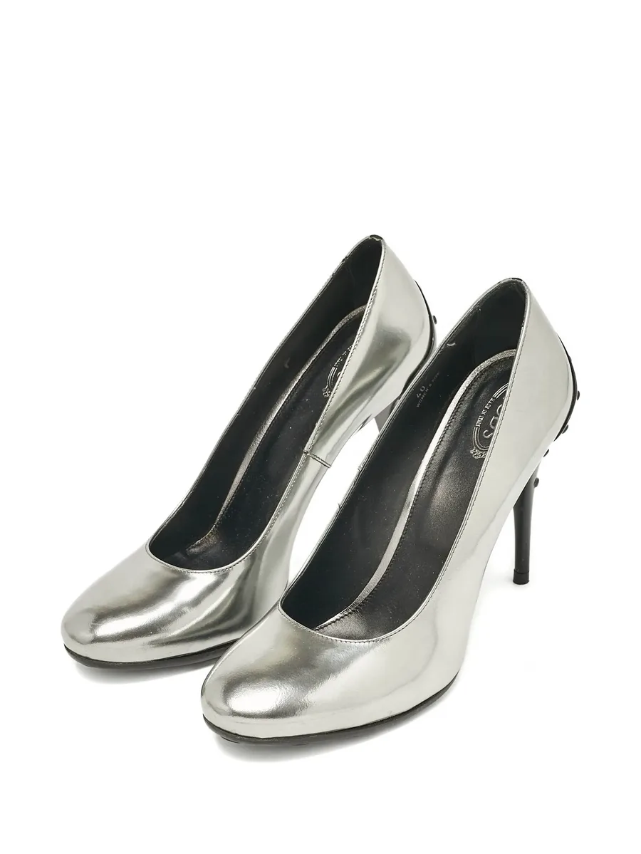 pre-owned 120mm leather pumps 10
