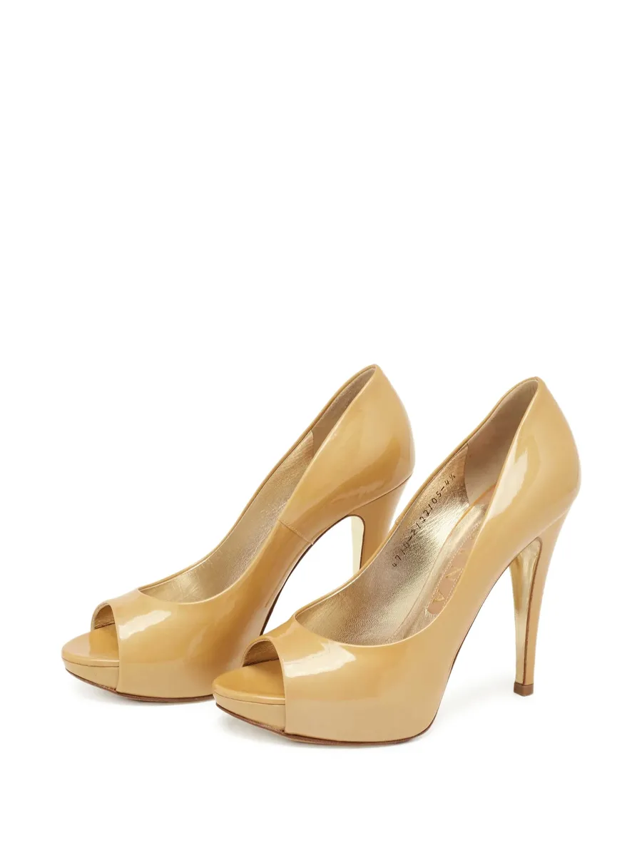 pre-owned 115mm leather pumps 3