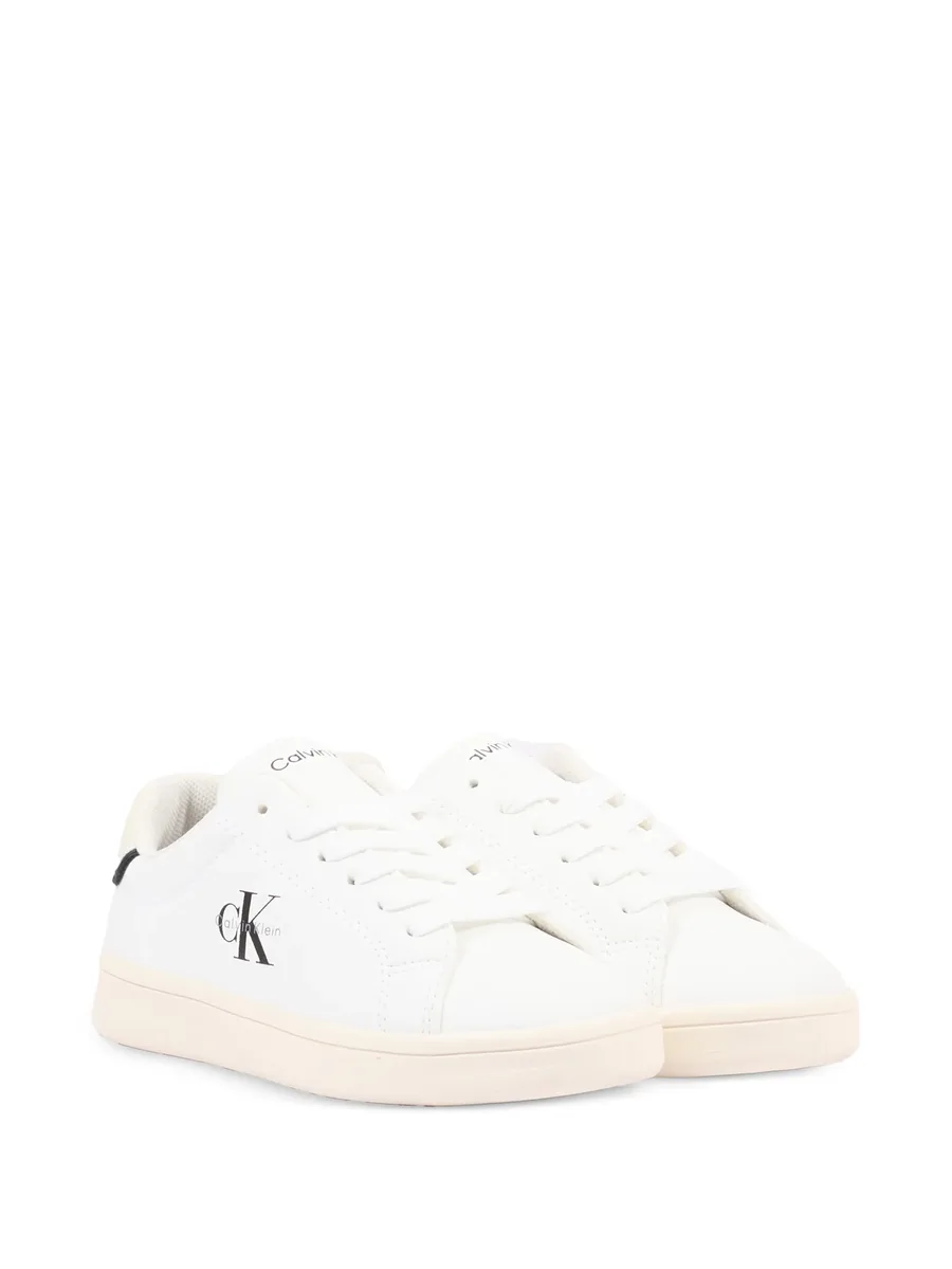 logo-print leather sneakers 1