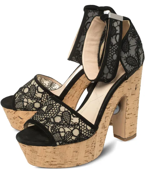 140mm lace pearl sandals