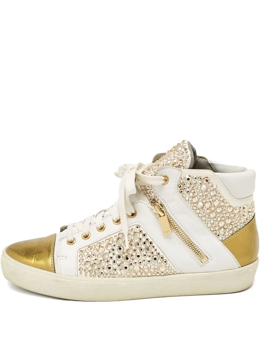 crystal-embellished high-top sneakers 2