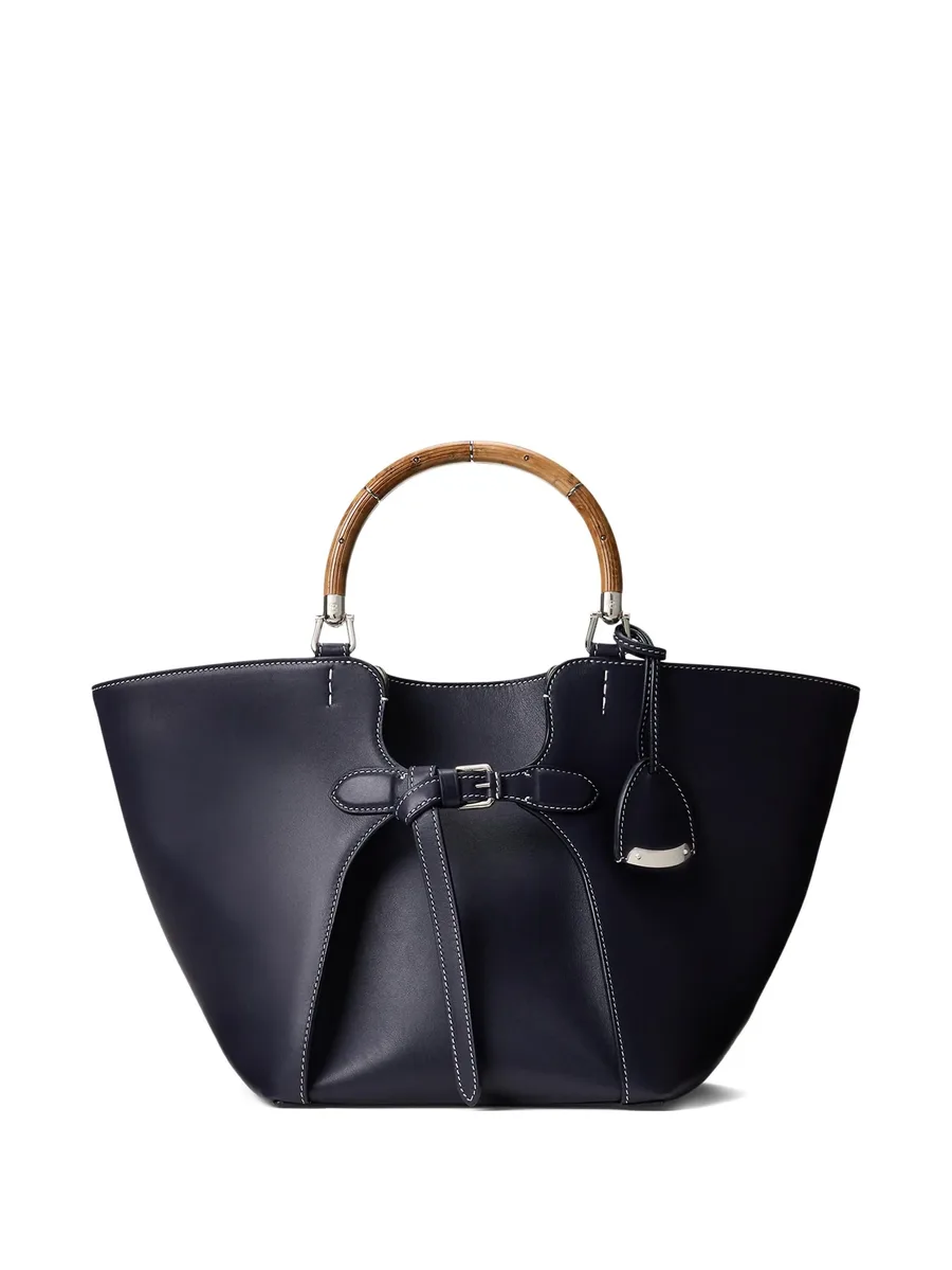 wood-handle leather tote bag 2