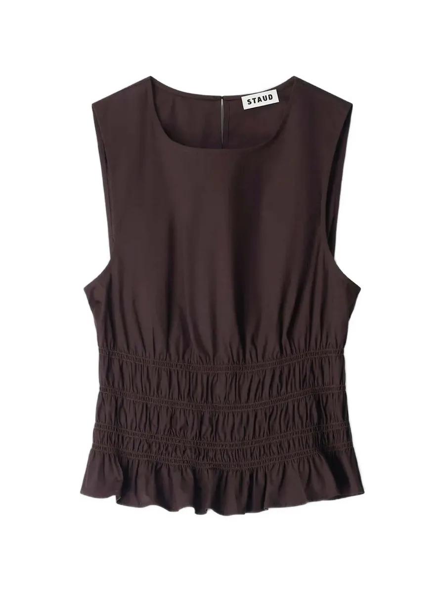 Culver shirred ruffled top 1