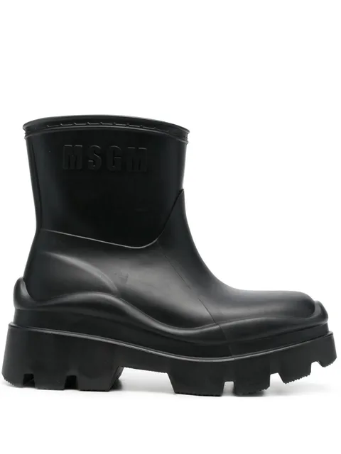 logo-embossed ankle boots