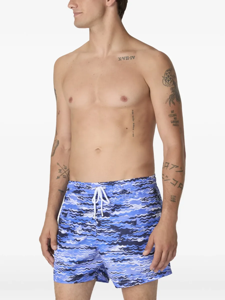 wave-pattern swim shorts 5