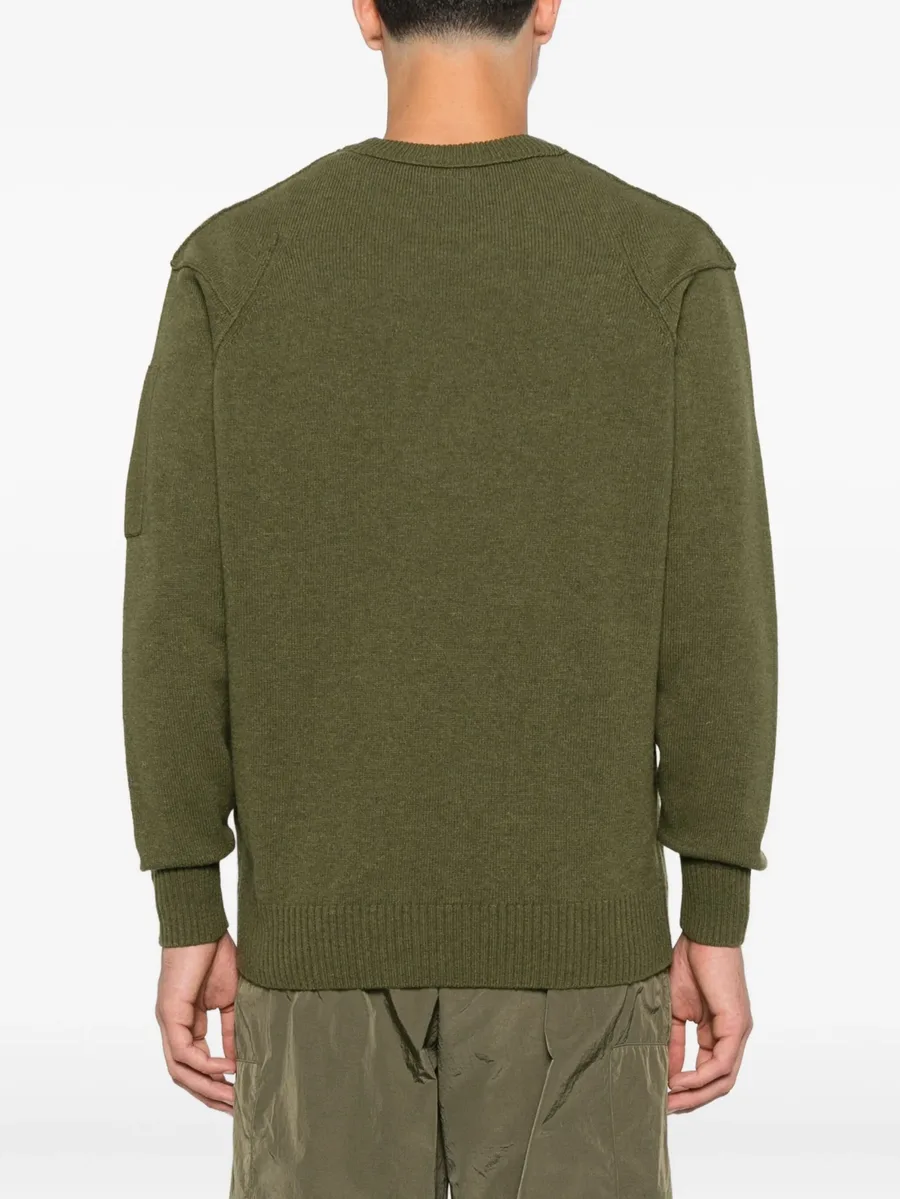 Lens-detail crew-neck sweater 7