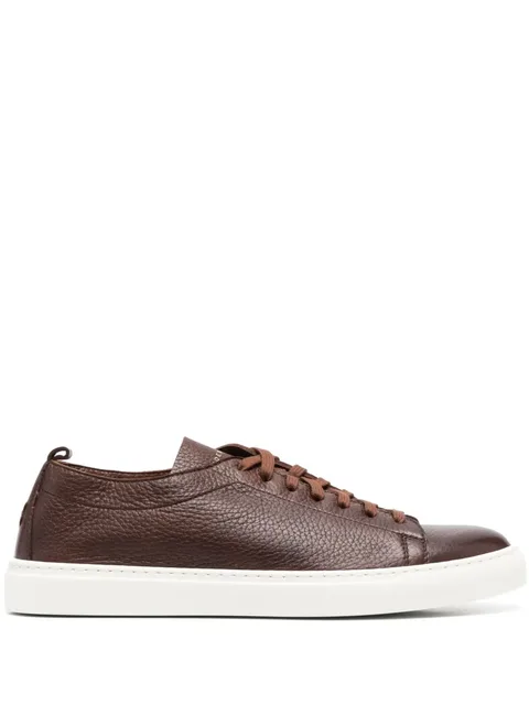 leather low-top sneakers