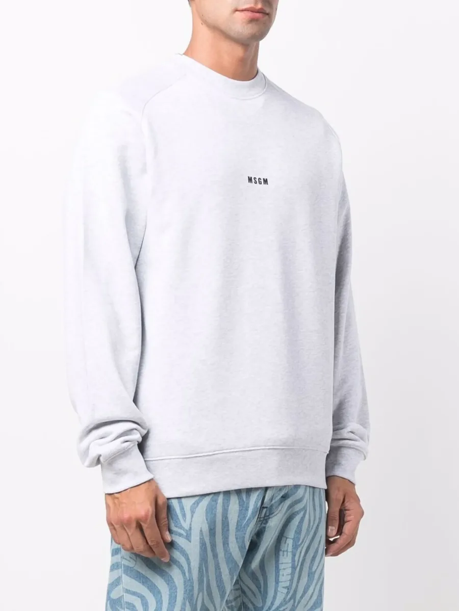 logo-print crew neck jumper 6