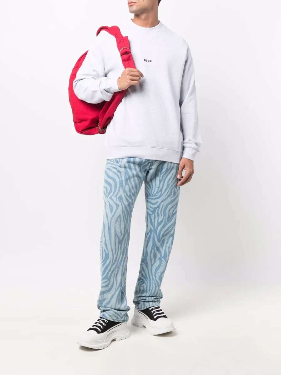 logo-print crew neck jumper 4