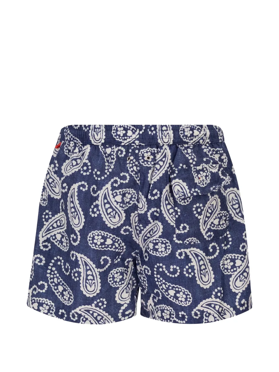 patterned drawstring-fastening swim shorts 4