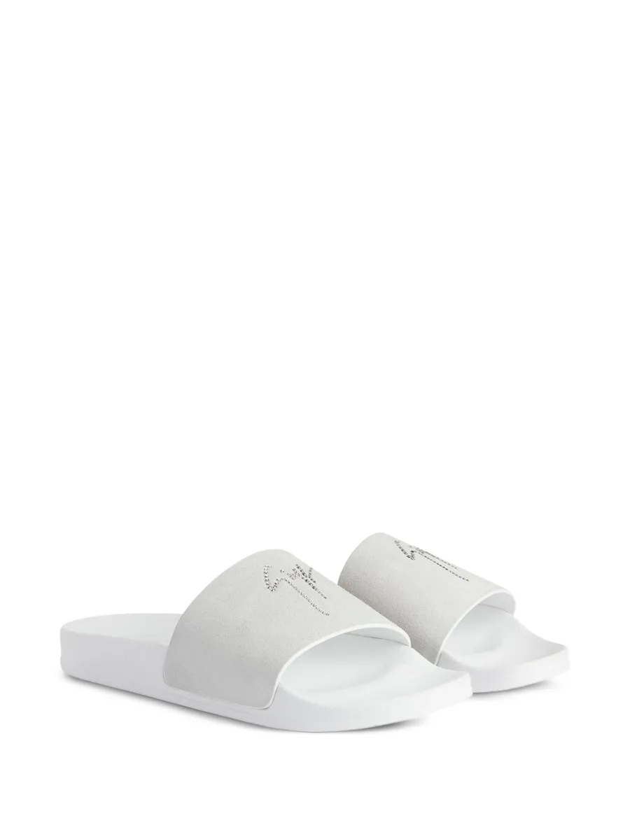 Brett crystal-embellished leather slides 3