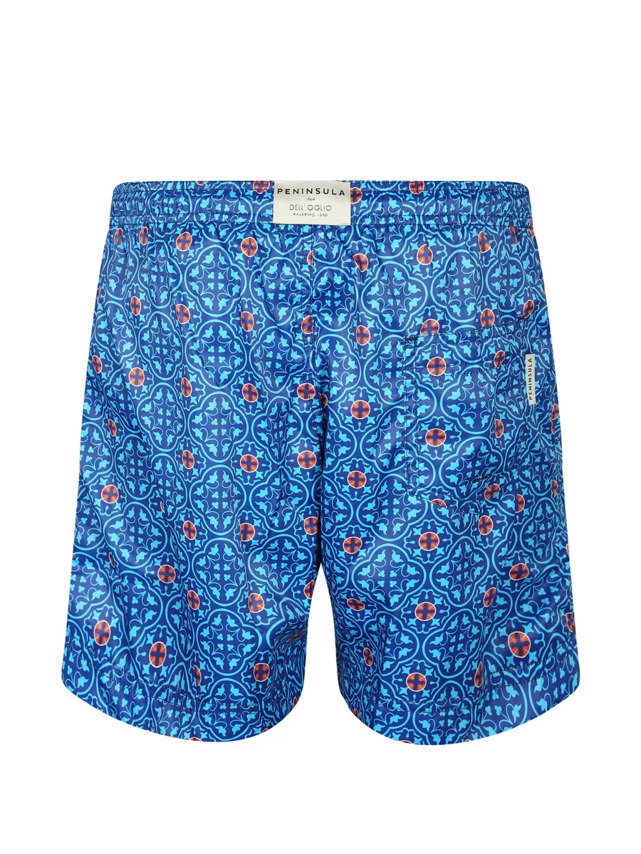 Vendicari geometric-print drawstring swim shorts 3