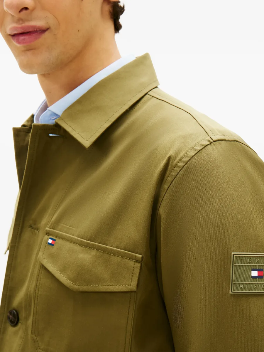 logo-patch flap-pocket jacket 10