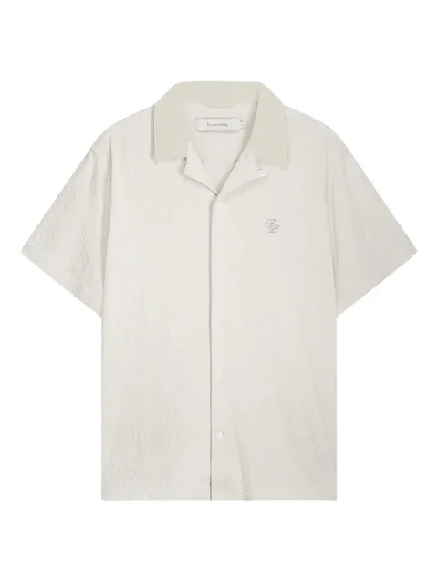 floral-embroidered resort shirt
