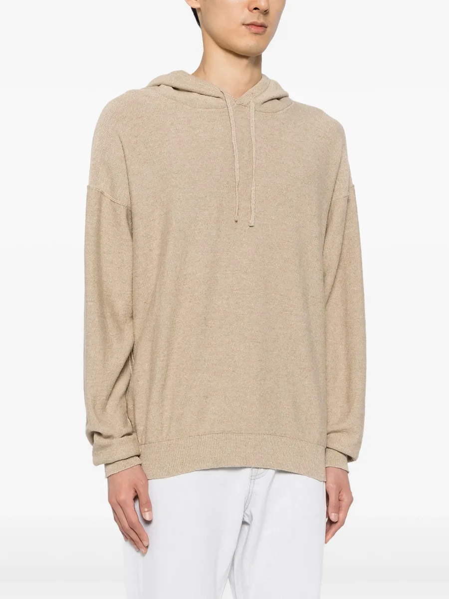 ribbed-edge knitted hoodie 6