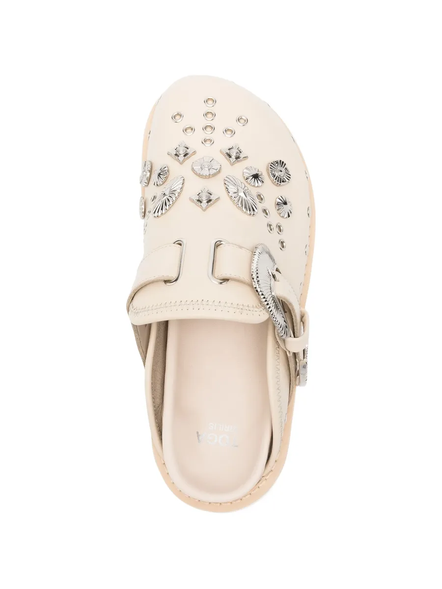 buckle-embellishment leather slippers 7