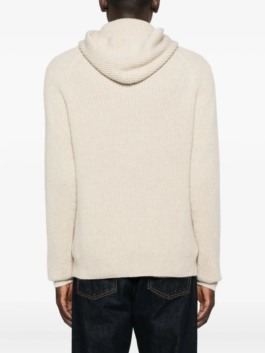 ribbed-knit hooded sweater 7