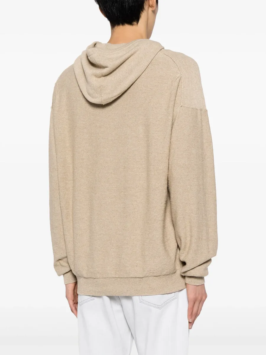 ribbed-edge knitted hoodie 7