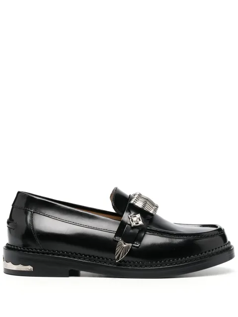 buckle-detail leather loafers